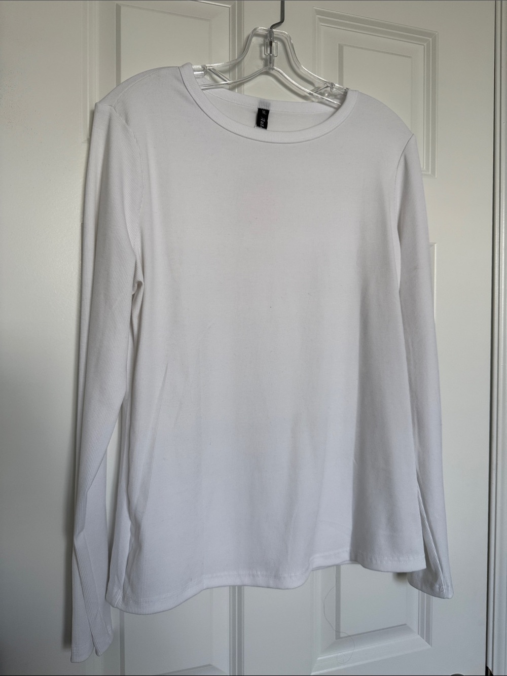 Women's Crewneck Long Sleeve Tee in White